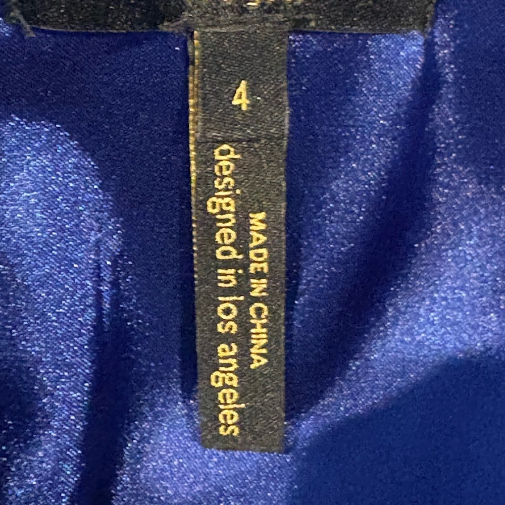 Laundry by Shelli Segal One Shoulder Blue Cocktail Dress Size 4 - Picture 11 of 14